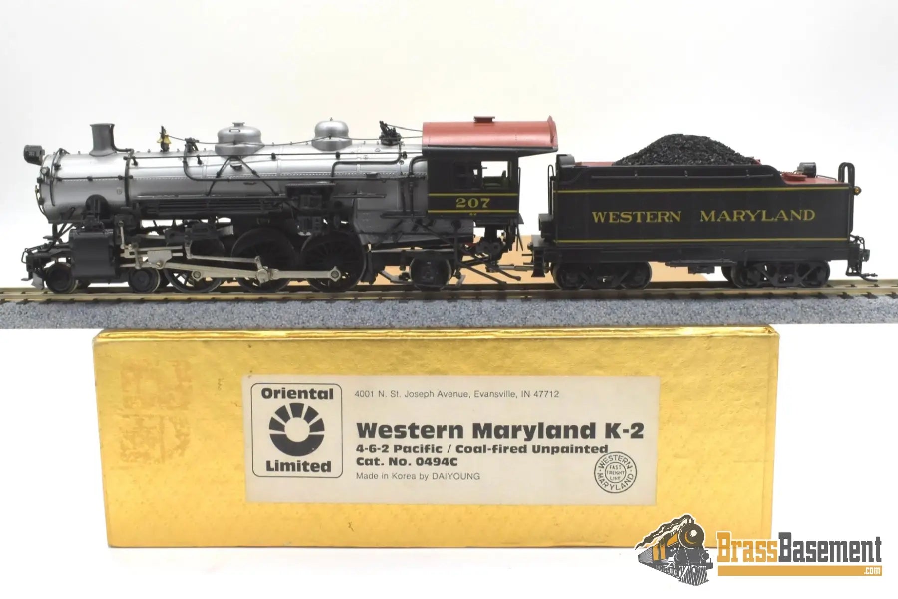 Ho Brass - Ortl Western Maryland Wm 4-6-2 K-2 Pacific #207 Pro Custom Paint Steam