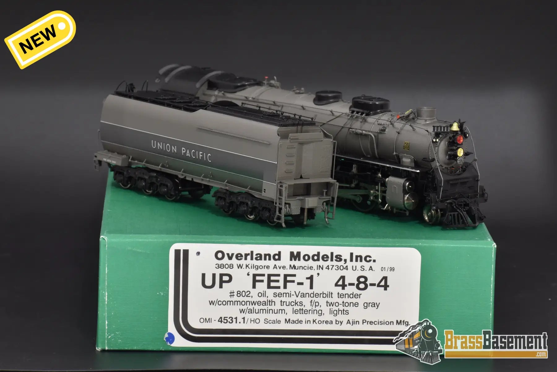 Ho Brass - Overland Omi 4531.1 Union Pacific Fef - 1 Grayhound Mint Steam