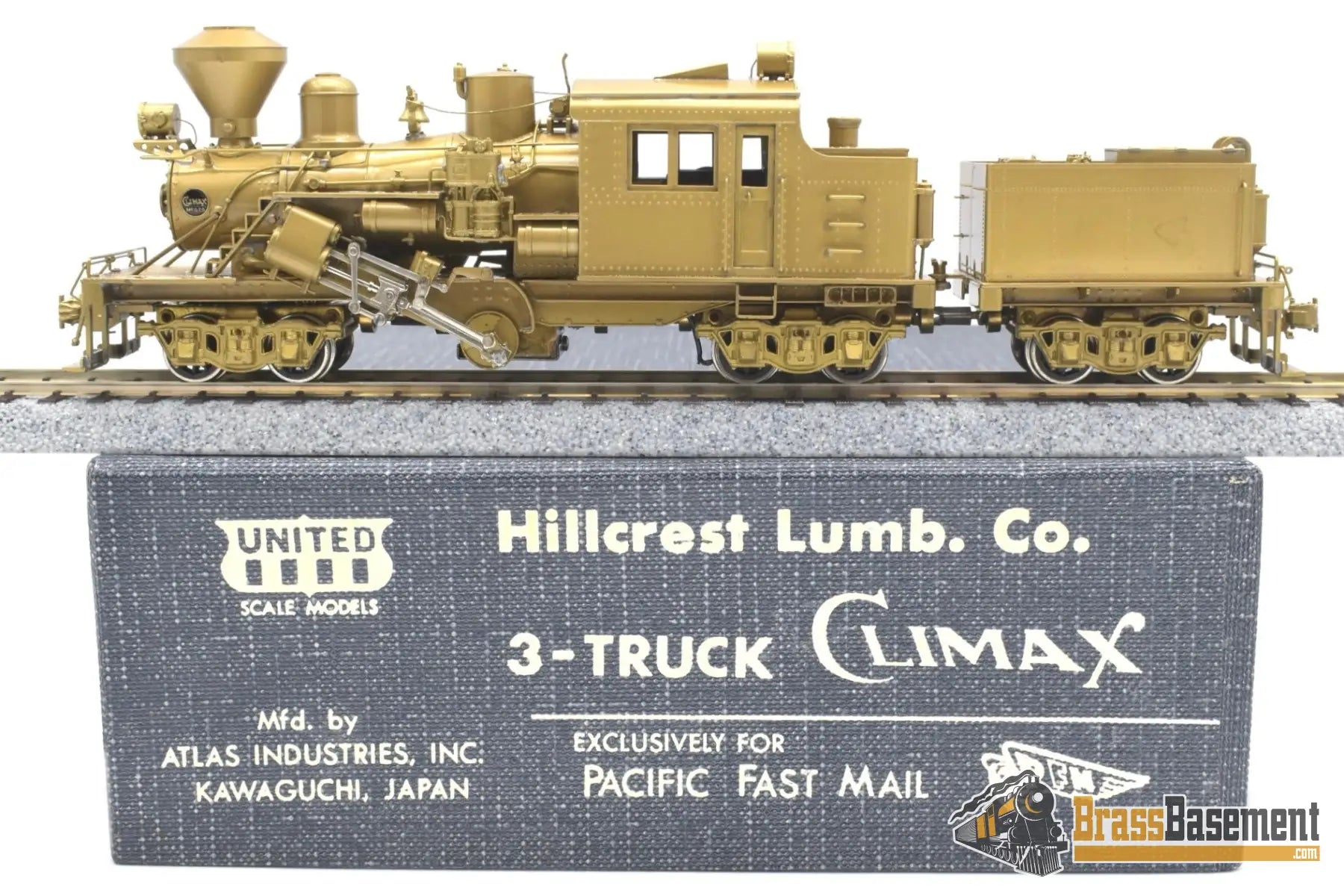 Ho Brass - Pfm United Hillcrest Lumber Co. Three Truck Climax Mint Steam