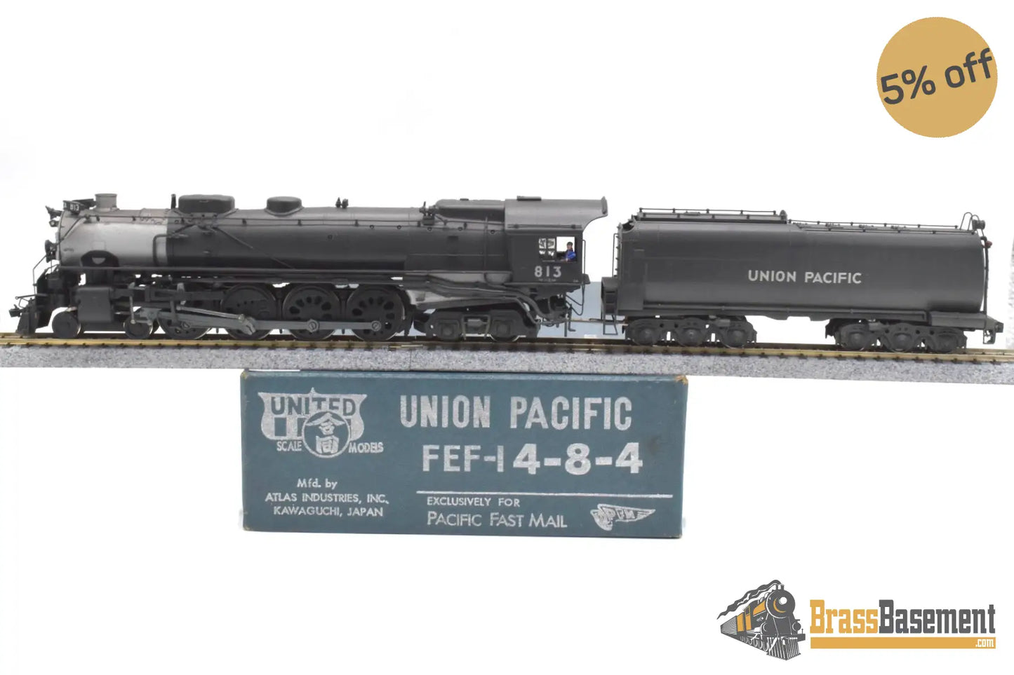 Ho Brass - Pfm Up Union Pacific Fef-1 4-8-4 #813 Custom Paint Runs Well Steam