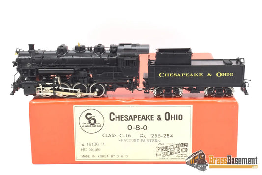 Ho Brass - Psc 16136 - 1 C&O Chesapeake & Ohio 0 - 8 - 0 C - 16 Factory Paint Steam