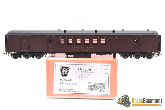 Ho Brass - Psc 16530 - 2 Prr Pennsylvania Rr Bm70N R.p.o Baggage Futura Lettering Factory Paint