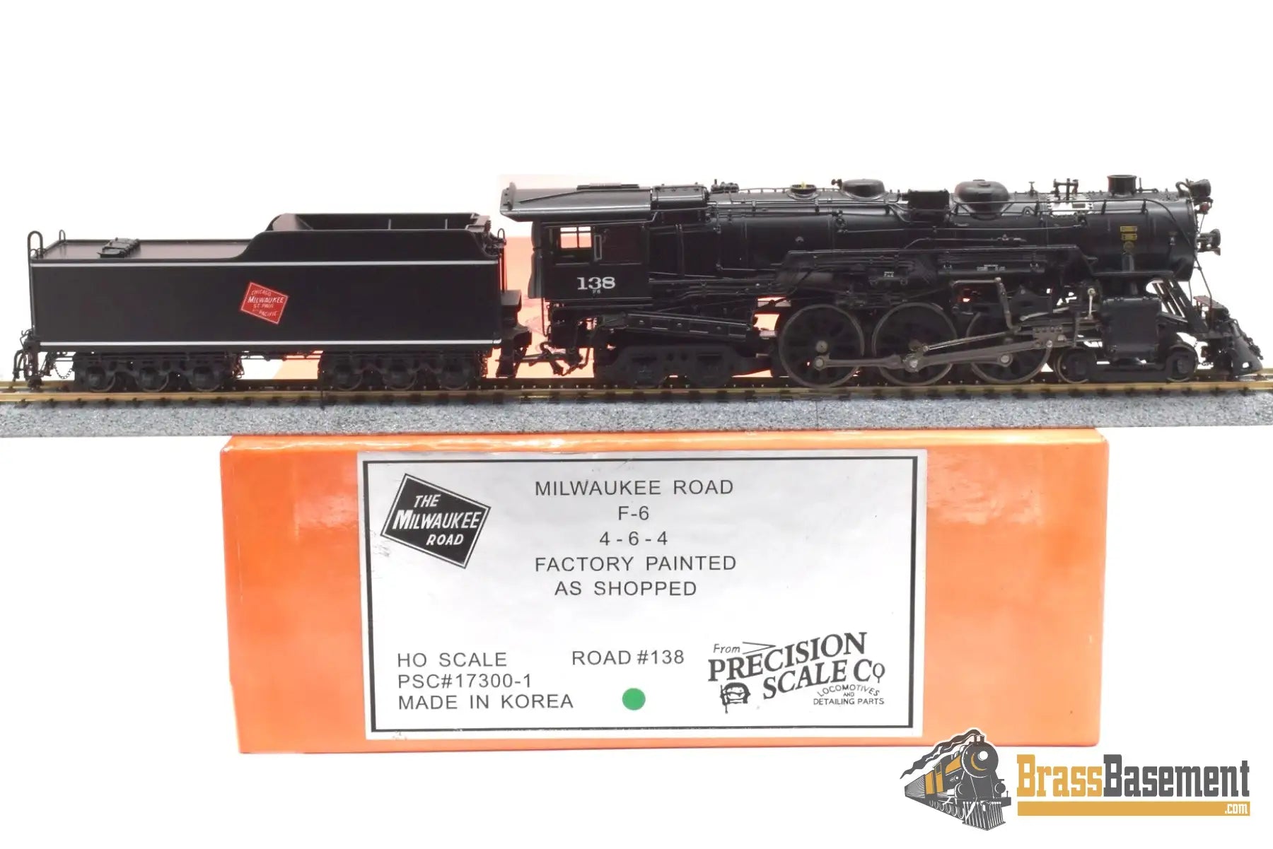 Ho Brass - Psc #17300-1 Milwaukee Road F6 4-6-4 Hudson #138 F/P Superb Model Steam