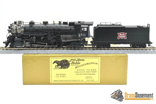 Ho Brass - Psc 17986.1 Rock Island Crip K-68B 2-8-2 Mikado #2711 W Mars Light & Oil Tender Boo-Rim