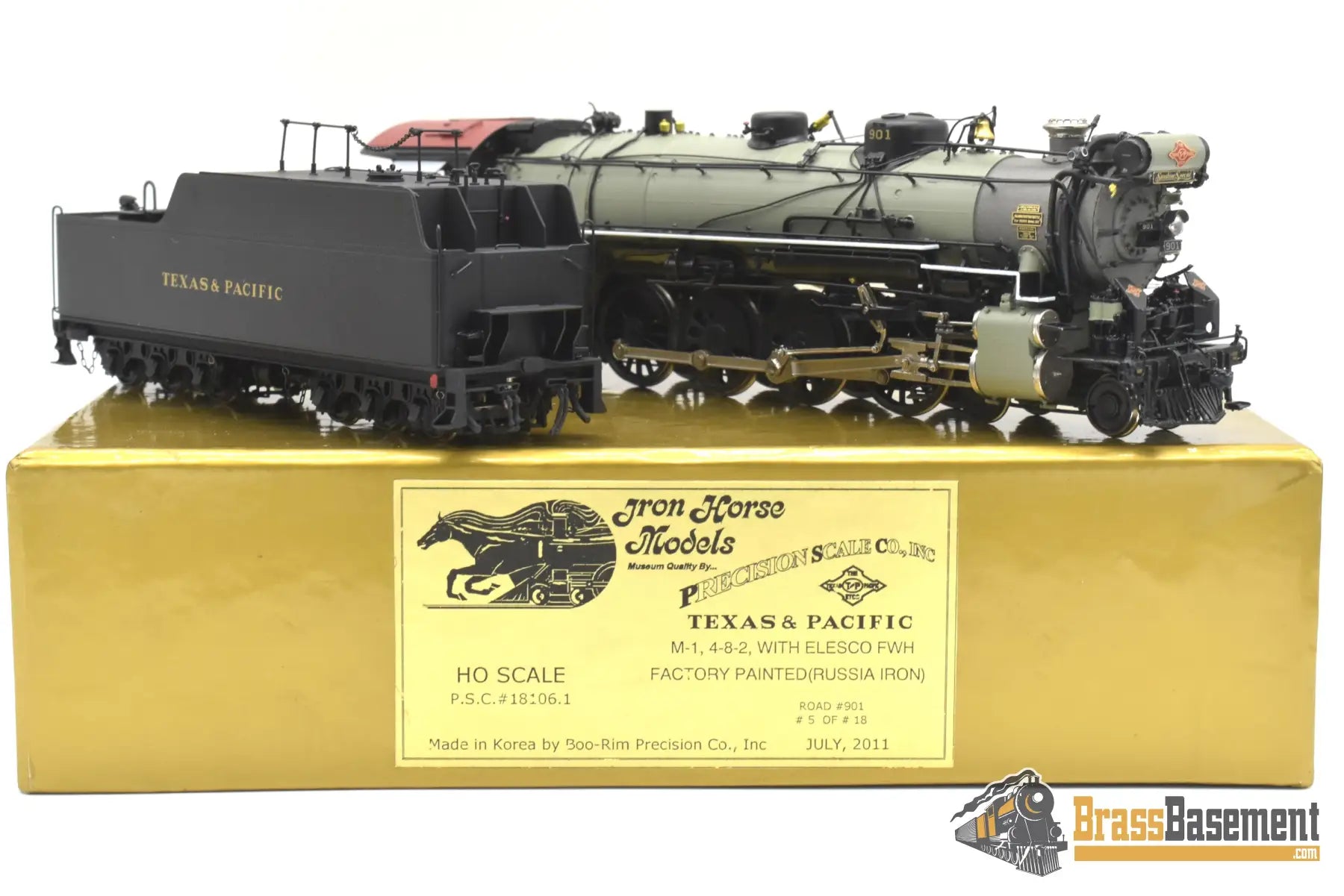 Ho Brass - Psc 18106-1 Texas & Pacific T&P 4-8-2 M-1 Mountain #901 Mint Steam