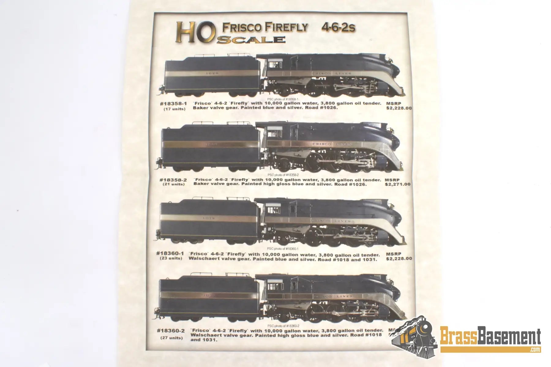 Ho Brass - Psc 18360.2 Frisco 4-6-2 Streamlined ’Firefly’ 2013 Run #4/27 High Gloss Steam