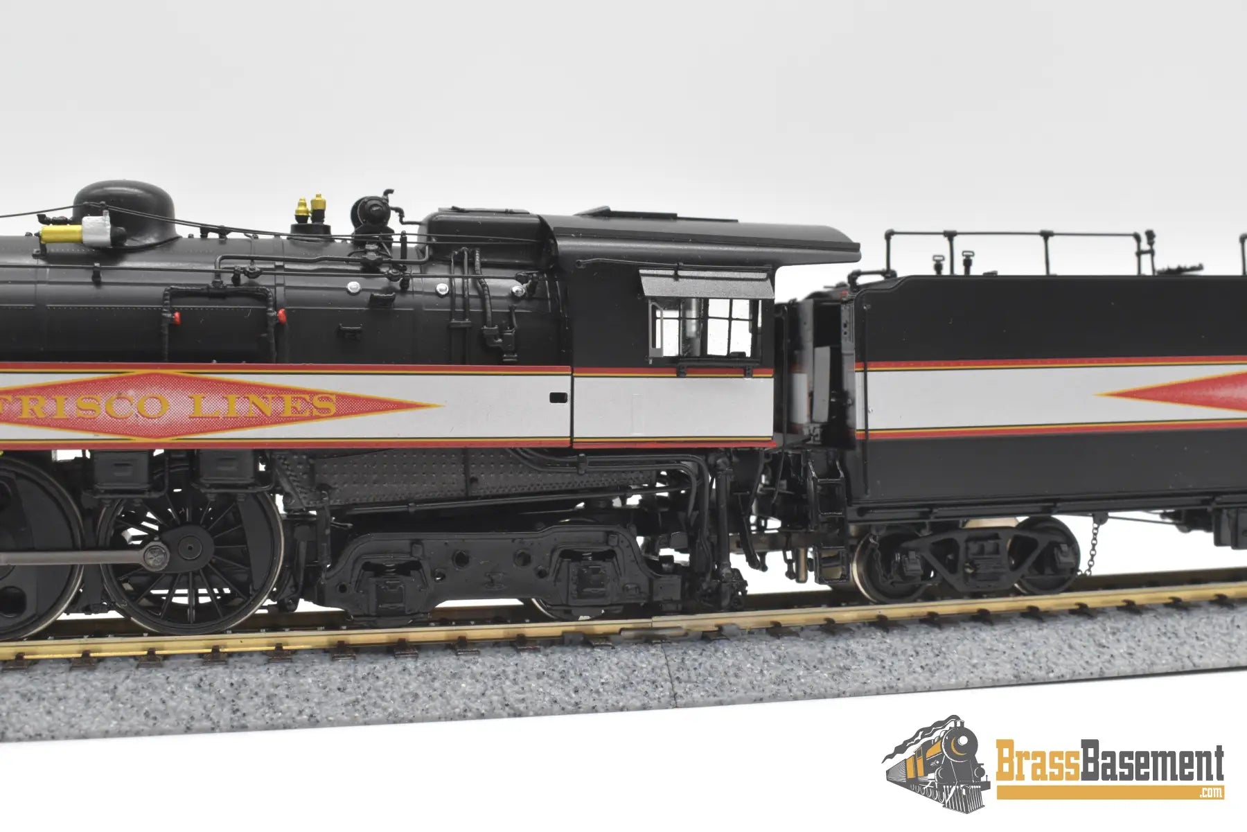 Ho Brass - Psc 18462.1 Slsf Frisco Streamlined 4-6-4 Hudson Diamond Logo Silver Bands C7 + Steam