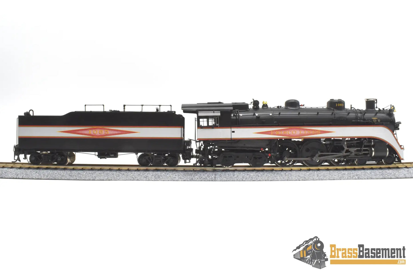 Ho Brass - Psc 18462.1 Slsf Frisco Streamlined 4-6-4 Hudson Diamond Logo Silver Bands C7 + Steam