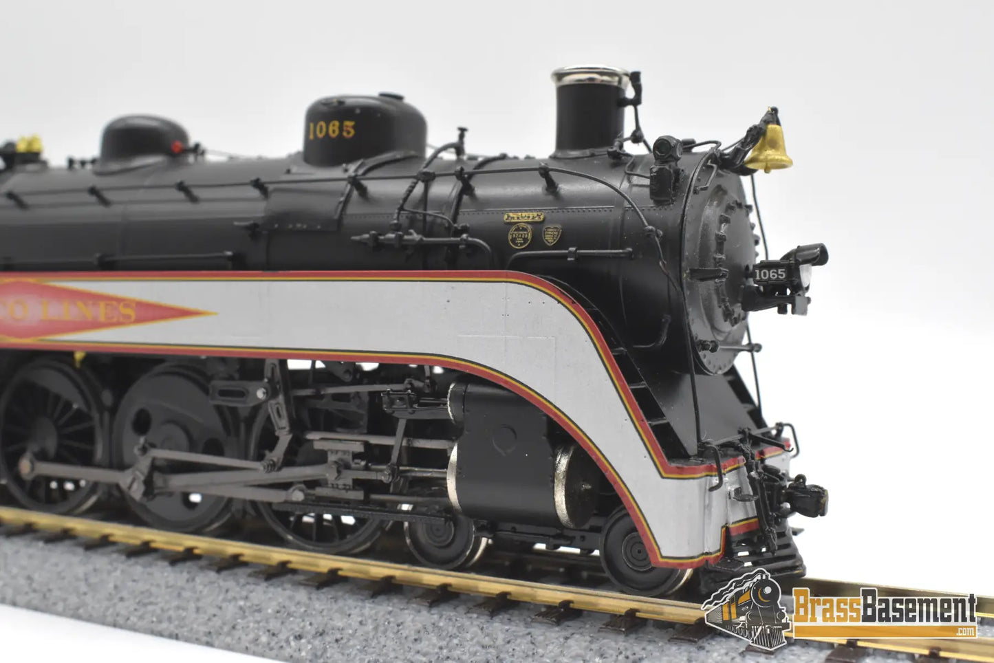 Ho Brass - Psc 18462.1 Slsf Frisco Streamlined 4-6-4 Hudson Diamond Logo Silver Bands C7 + Steam