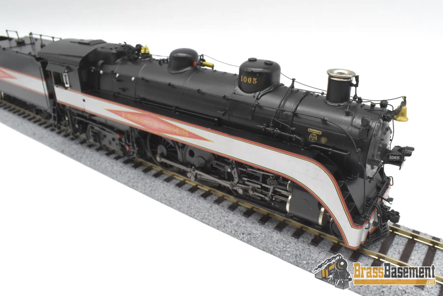 Ho Brass - Psc 18462.1 Slsf Frisco Streamlined 4-6-4 Hudson Diamond Logo Silver Bands C7 + Steam