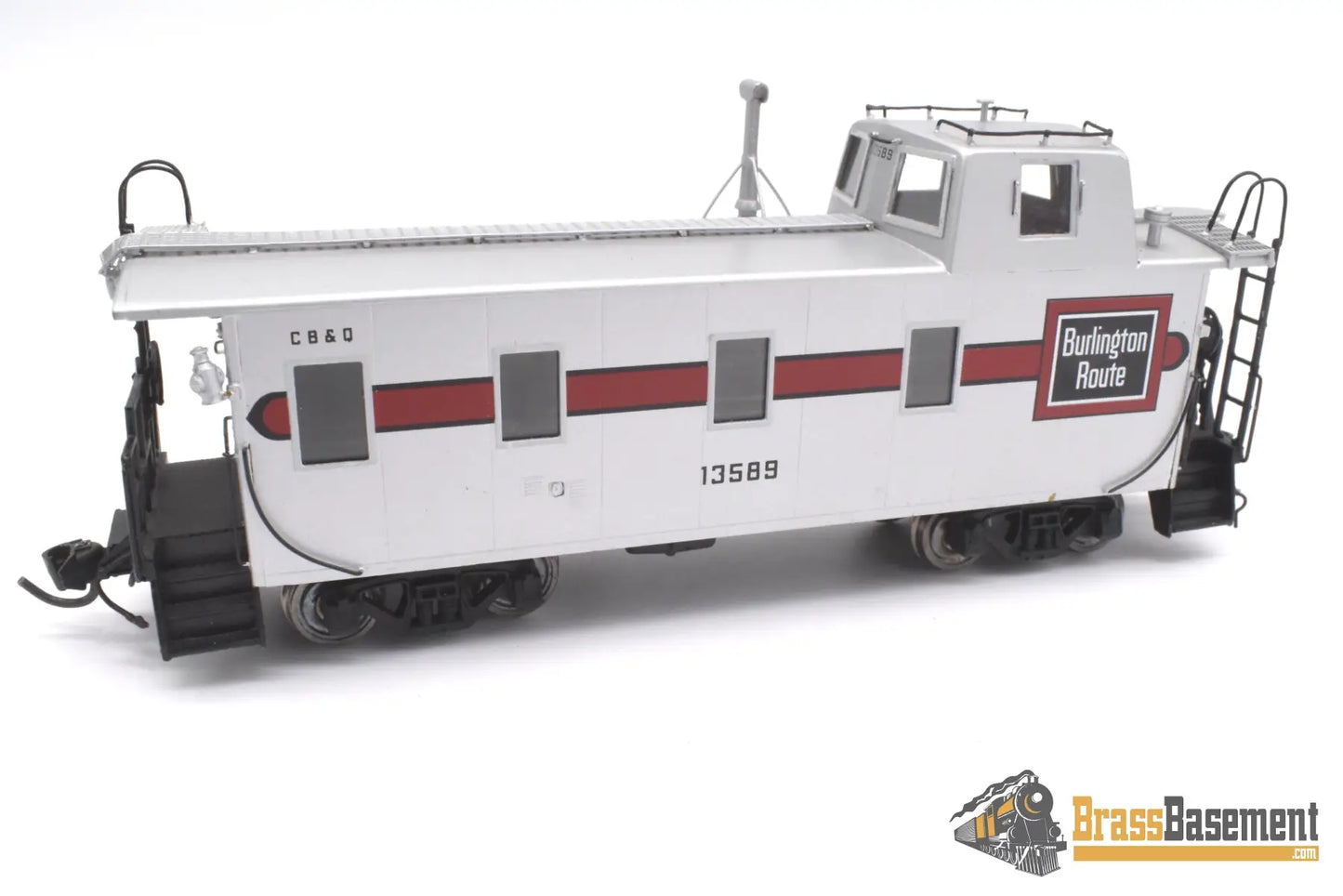 Ho Brass - Railway Classics Burlington Cb&Q Ne-12 Steel Caboose #13589 Streamlined Silver-Red As Is