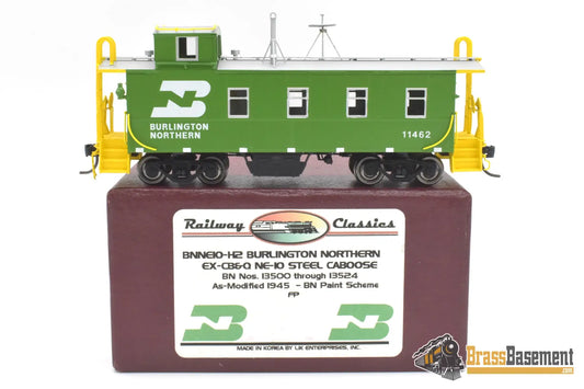 Ho Brass - Railway Classics Burlington Northern Bn Ne-10 Steel Caboose #11462 Green