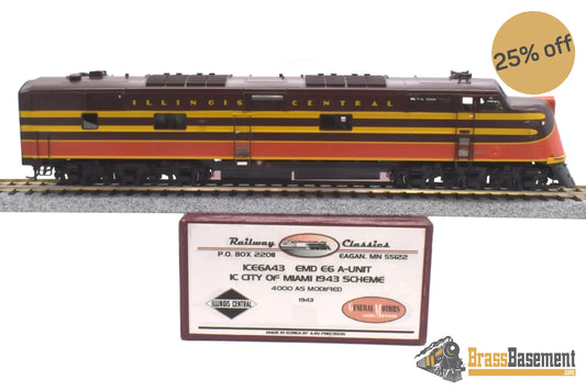 Ho Brass - Railway Classics Ice6A43 Illinois Central E6A ’City Of Miami’ 1943 Paint Scheme Diesel