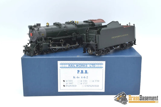 Ho Brass - Railworks Pennsylvania Railroad Prr K - 4S 4 - 6 - 2 Pacific #5451 Factory Paint Dcc