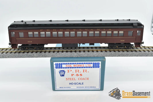 Ho Brass - Railworks Pennsylvania Railroad Prr P58 Steel Coach #1658 Custom Paint Passenger