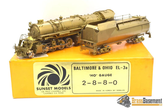 Ho Brass - Sunset B&O Baltimore & Ohio El - 3A 2 - 8 - 8 - 0 Unpainted Excellent Runner Steam