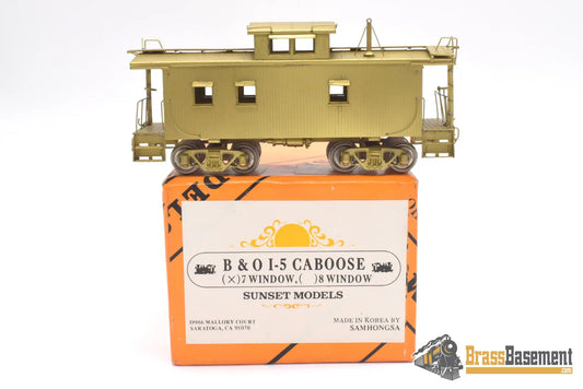 Ho Brass - Sunset Models Baltimore & Ohio B&O I-5 Wood Caboose Unpainted 7 Window