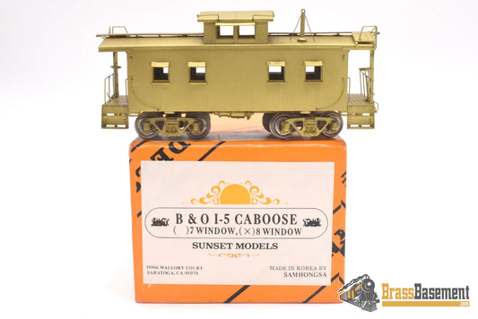 Ho Brass - Sunset Models Baltimore & Ohio B&O I-5 Wood Caboose Unpainted 8 Window