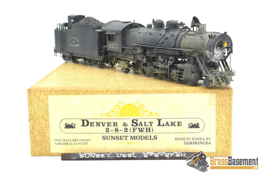 Ho Brass - Sunset Models D&Sl Denver & Salt Lake 2 - 8 - 2 Mikado Coffin Fwh C/P Nice Steam