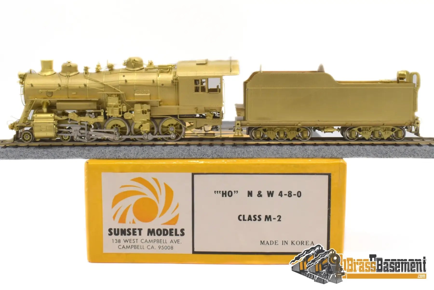 Ho Brass - Sunset Norfolk & Western N&W M - 2 4 - 8 - 0 ’Mastodon’ Unpainted Mint Steam