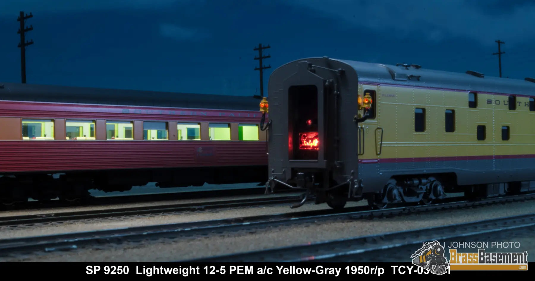 Ho Brass - Tcy 0317.1 Southern Pacific Sp 9250 Lw 12 - 5 Duplex Sleeper Overland Yellow Brand New