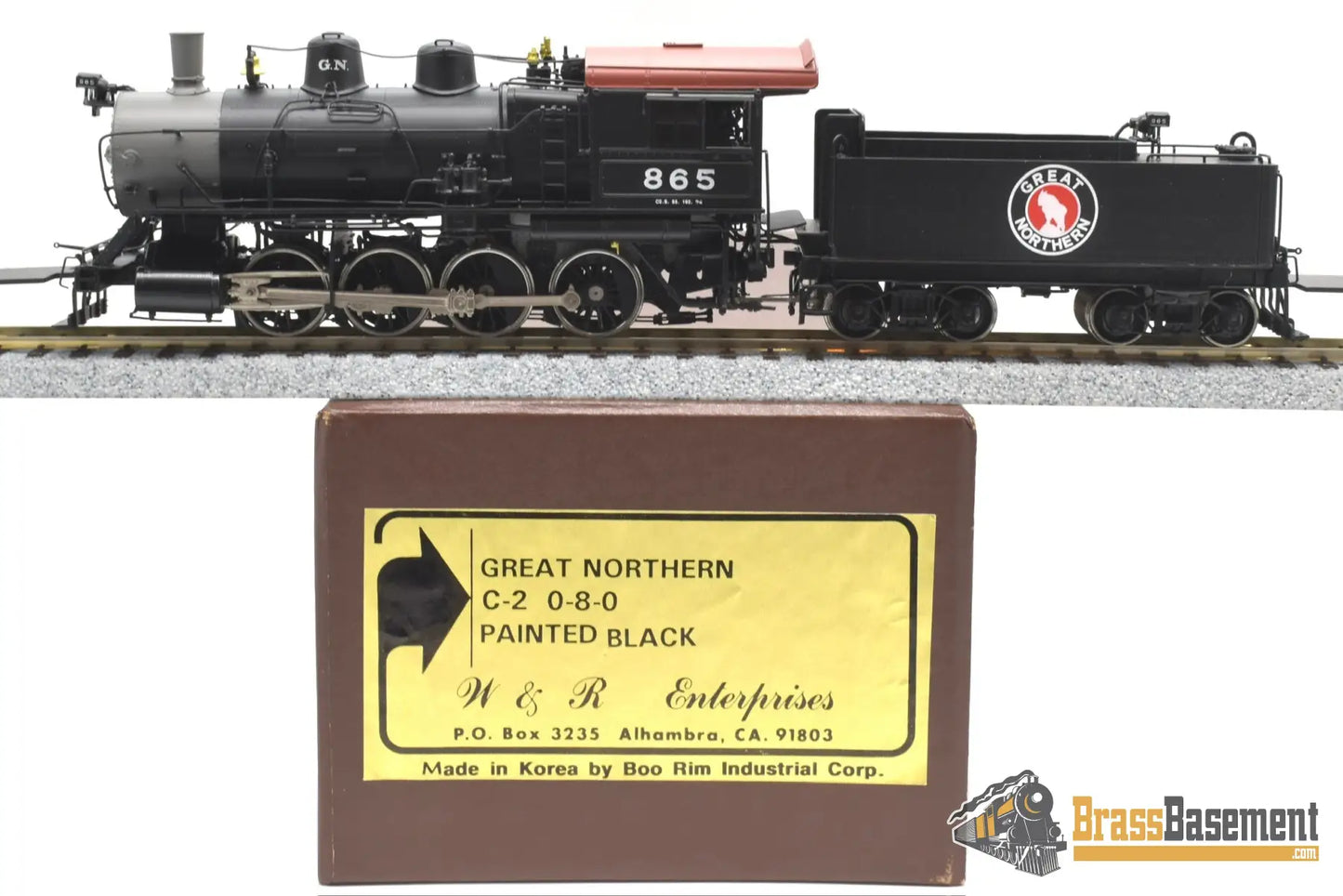 Ho Brass - W&R Great Northern Gn C - 2 0 - 8 - 0 #865 Fp Black Mint Boo Rim Steam