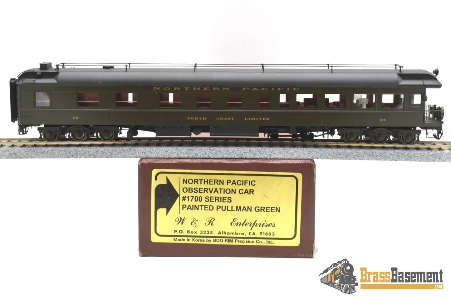 Ho Brass - W&R Np Northern Pacific Observation #1717 ’North Coast Limited’ Lighted Passenger