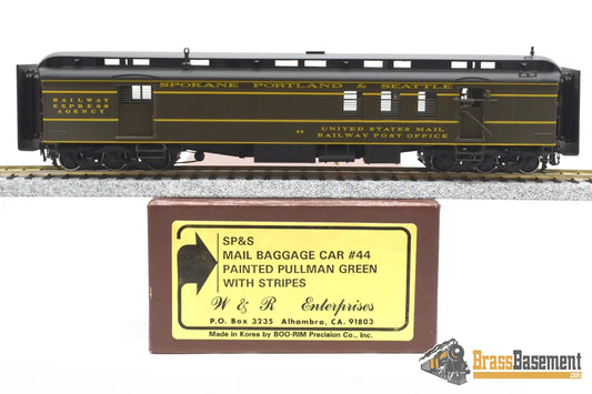 Ho Brass - W&R Spokane Portland & Seattle Sp&S Mail Baggage Car #44 Rpo With Stripes Mint Passenger