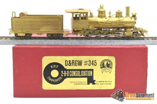 Hon3 Brass - Key Imports Rio Grande Drgw C-19 2-8-0 #345 Unpainted Nice Runner Samhongsa Steam