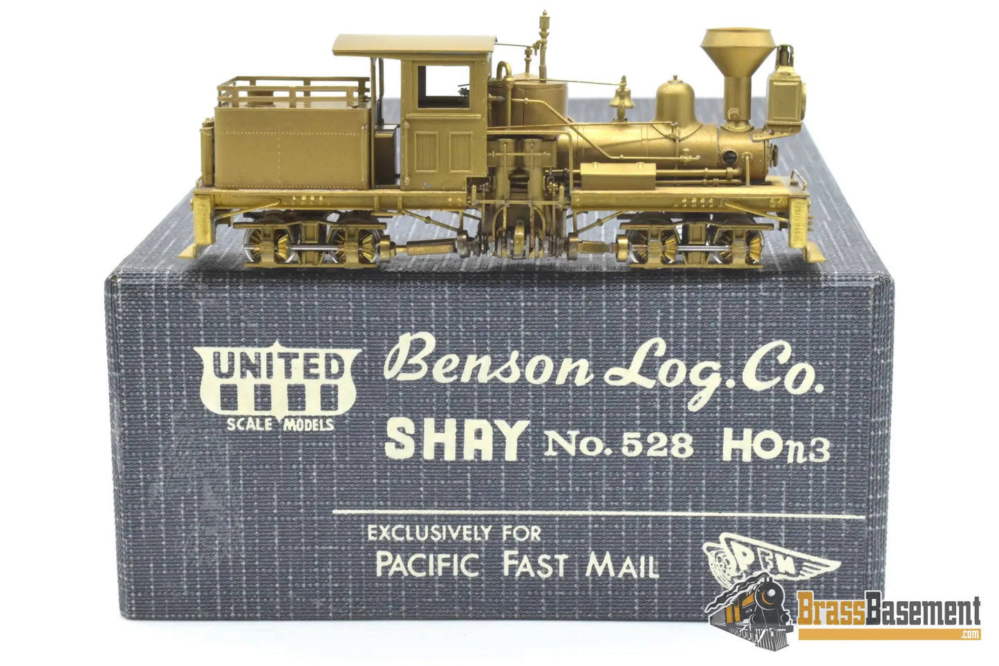 HOn3 Brass - PFM United Benson Log Co. #528 Two Truck Shay - MINT 1982 Run Steam