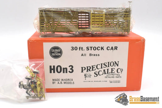 Hon3 Brass - Precision Scale Co C&S Colorado & Southern Stock Car Unpainted Semi-Kit Freight