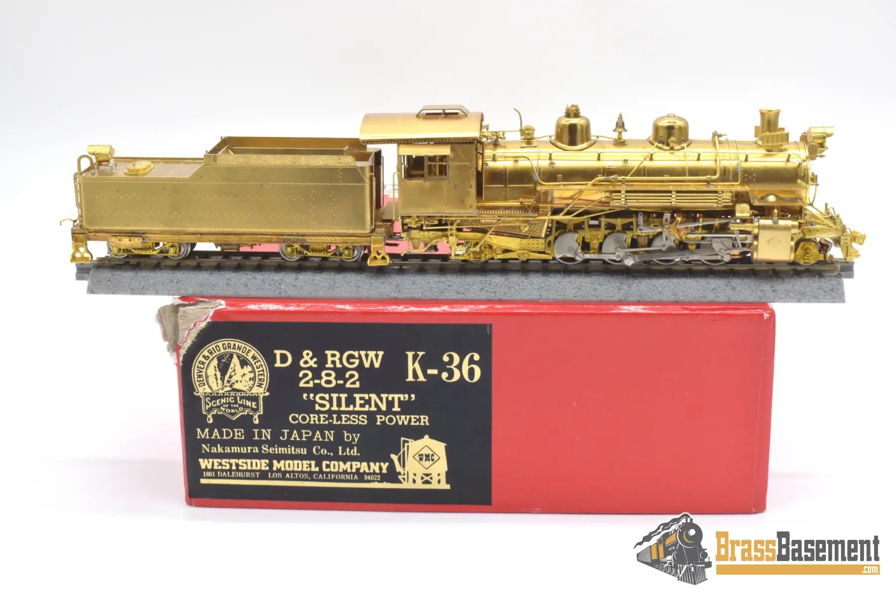 Hon3 Brass - Westside Models D&Rgw Rio Grande K-36 2-8-2 Craftsman #3 Coreless Motor Unpainted Steam