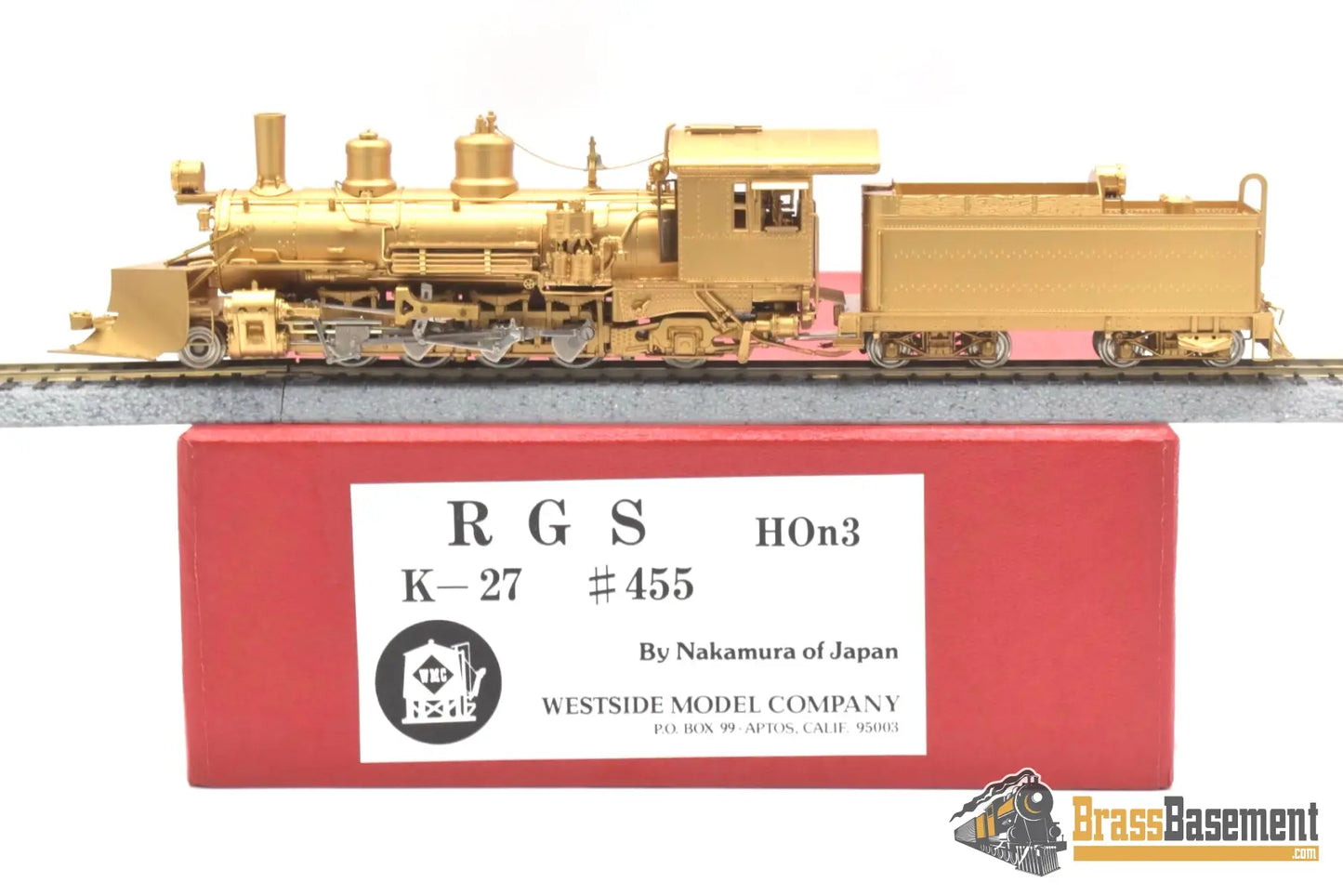 Hon3 Brass - Westside Psc Rio Grande Southern Rgs #455 2-8-2 Unpainted Nakamura