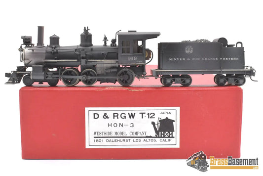 Hon3 Brass - Wmc Westside D&Rgw Rio Grande T-12 4-6-0 #169 C/P Steam