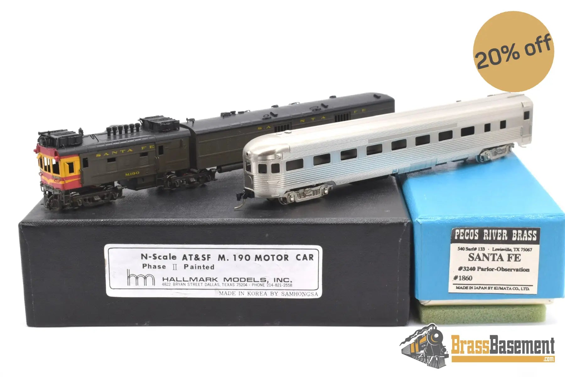 N Brass - Hallmark M - 190 Motor Car Articulated Doodlebug F/P Samhongsa + Bonus Passenger Diesel