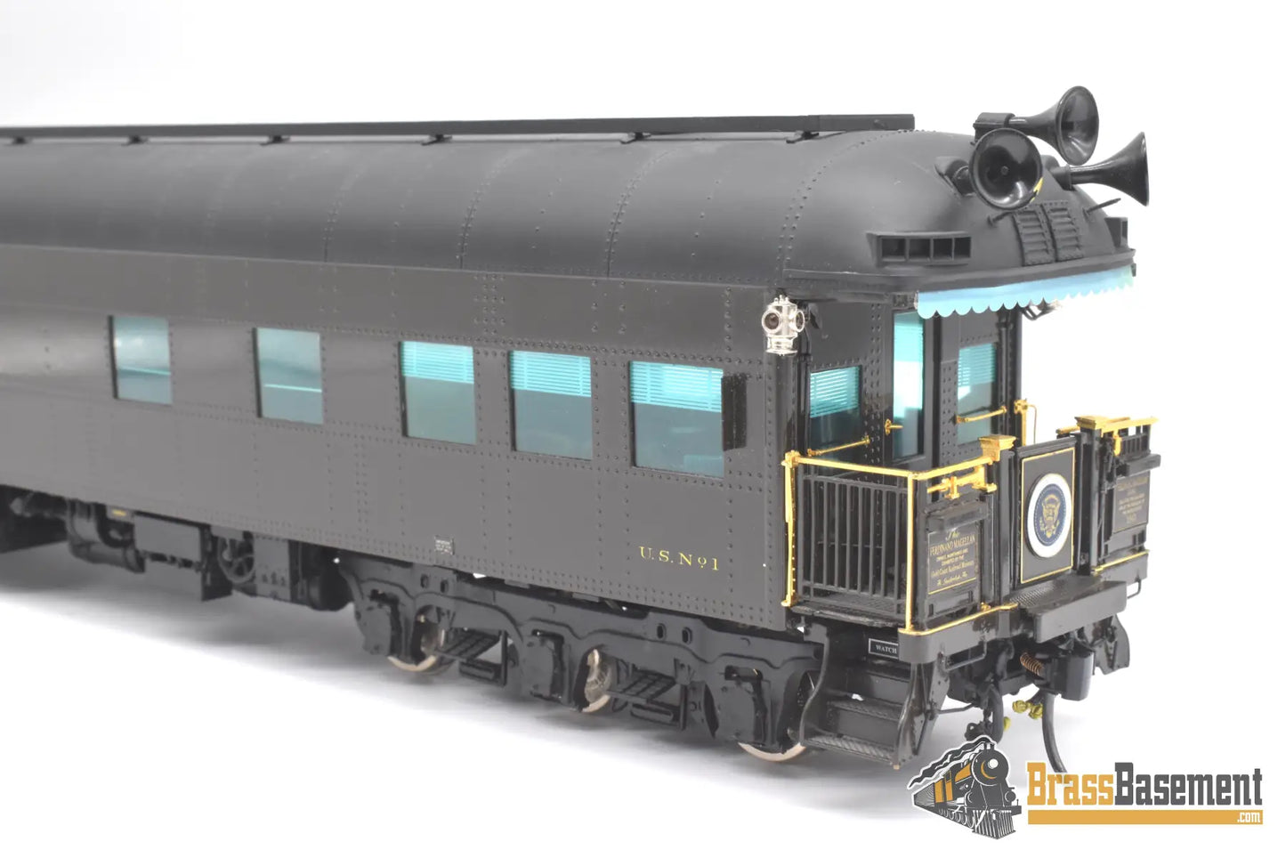 O Brass - Omi 2 Rail Ferdinand Magellan Presidential Car Museum Era W/ Lights & Interior Pullman