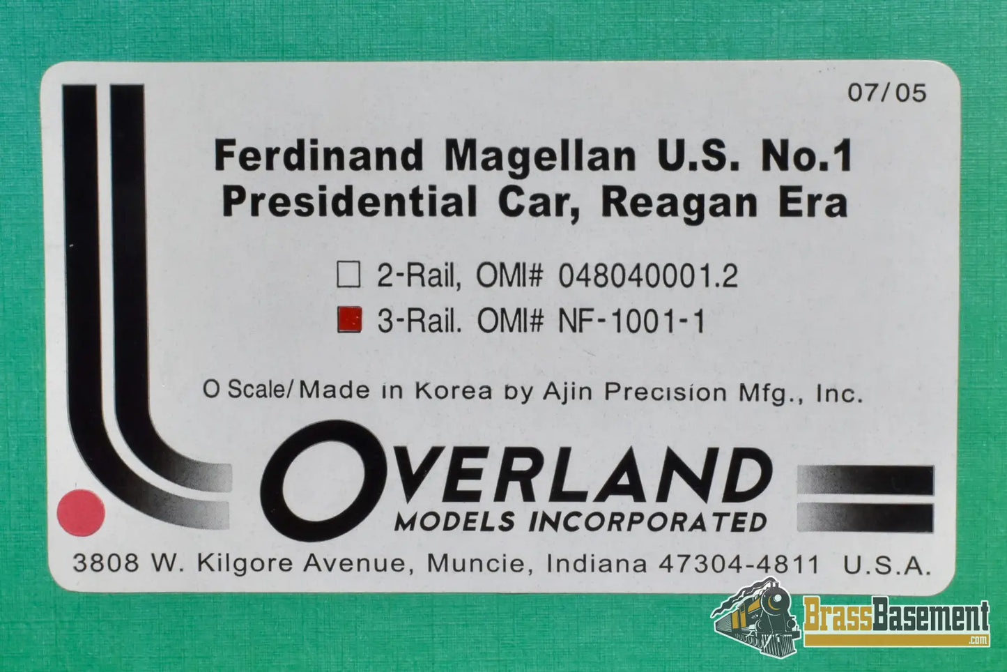 O Brass - Omi 2 Rail Ferdinand Magellan Presidential Car Museum Era W/ Lights & Interior Pullman